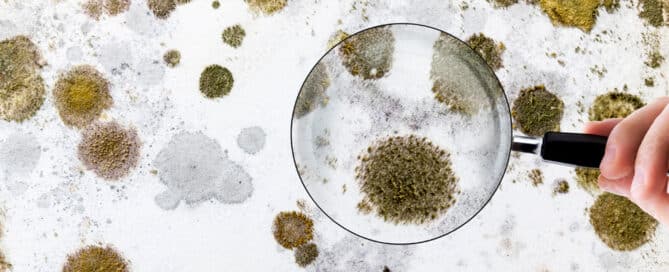 Mould in the lab, with magnifying glass