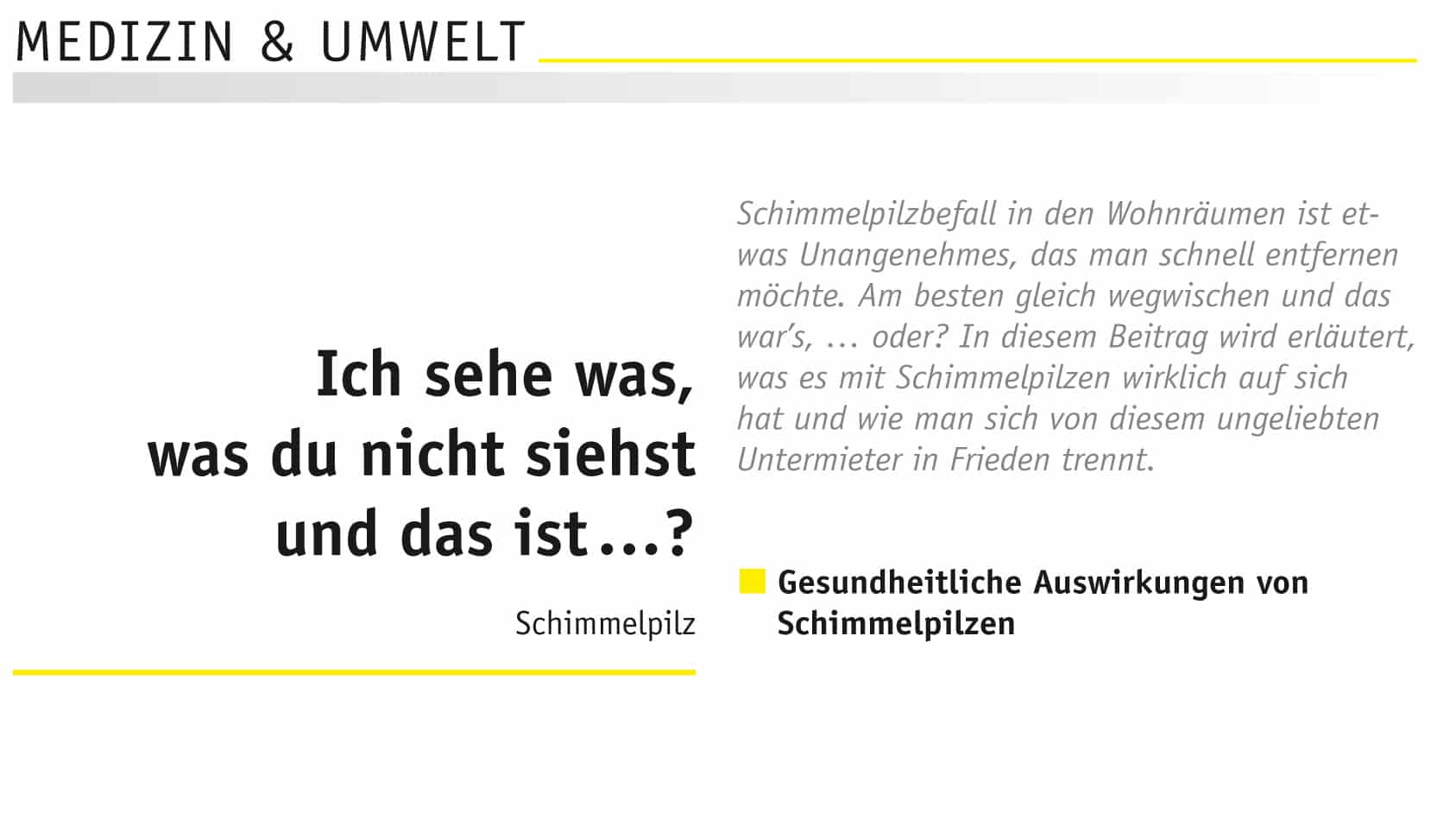 Artikel zu Schimmelpilzen